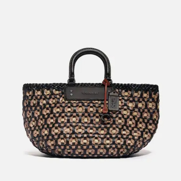 Coach Handbags - COACH 1941 Weaven Tote 26 Pewter/Black Multi Style 605 NWT